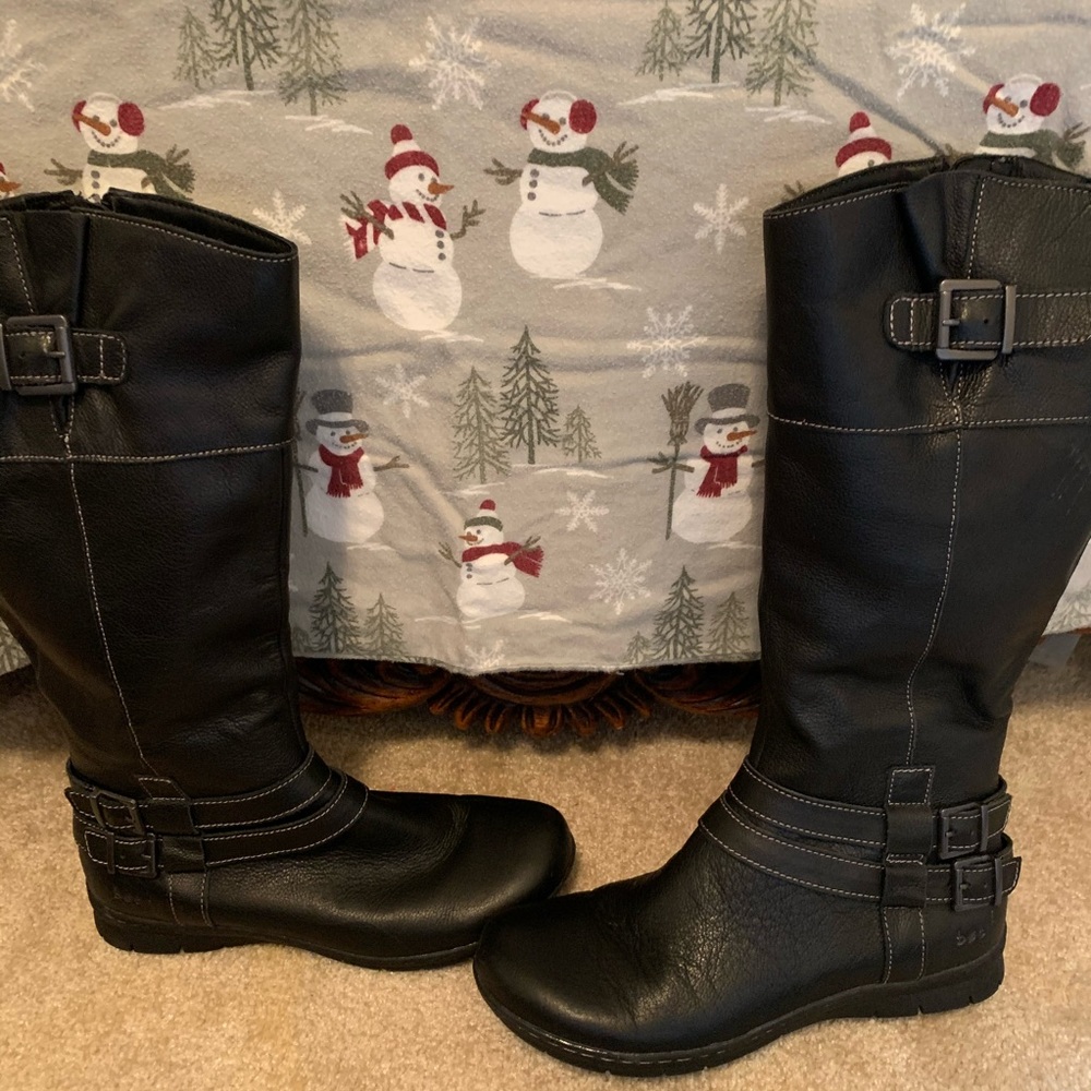 BOC black leather women’s dress boots